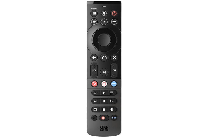 One For All Smart 5 Universal Remote URC7945 with backlit keys, 3 streaming shortcuts, app setup – available at Keans