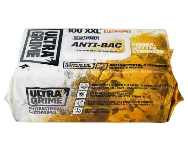 UltraGrime Pro Anti-Bac Clothwipes XXL+ Pack 100 Keans Claremorris 