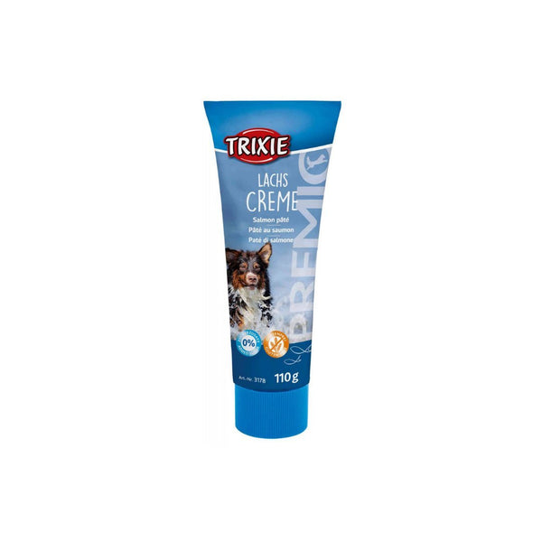 Premio Salmon Pate 110g with reduced salt, no added sugar, eases medicine application – available at Keans Claremorris.