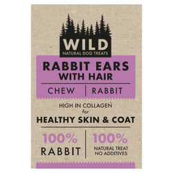 Wild natural dog treat - 500g rabbit ears with hair, healthy chew snack | Keans Claremorris
