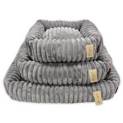 Grey dog bed with soft cushioning, durable fabric – comfortable pet resting spot | Keans Claremorris