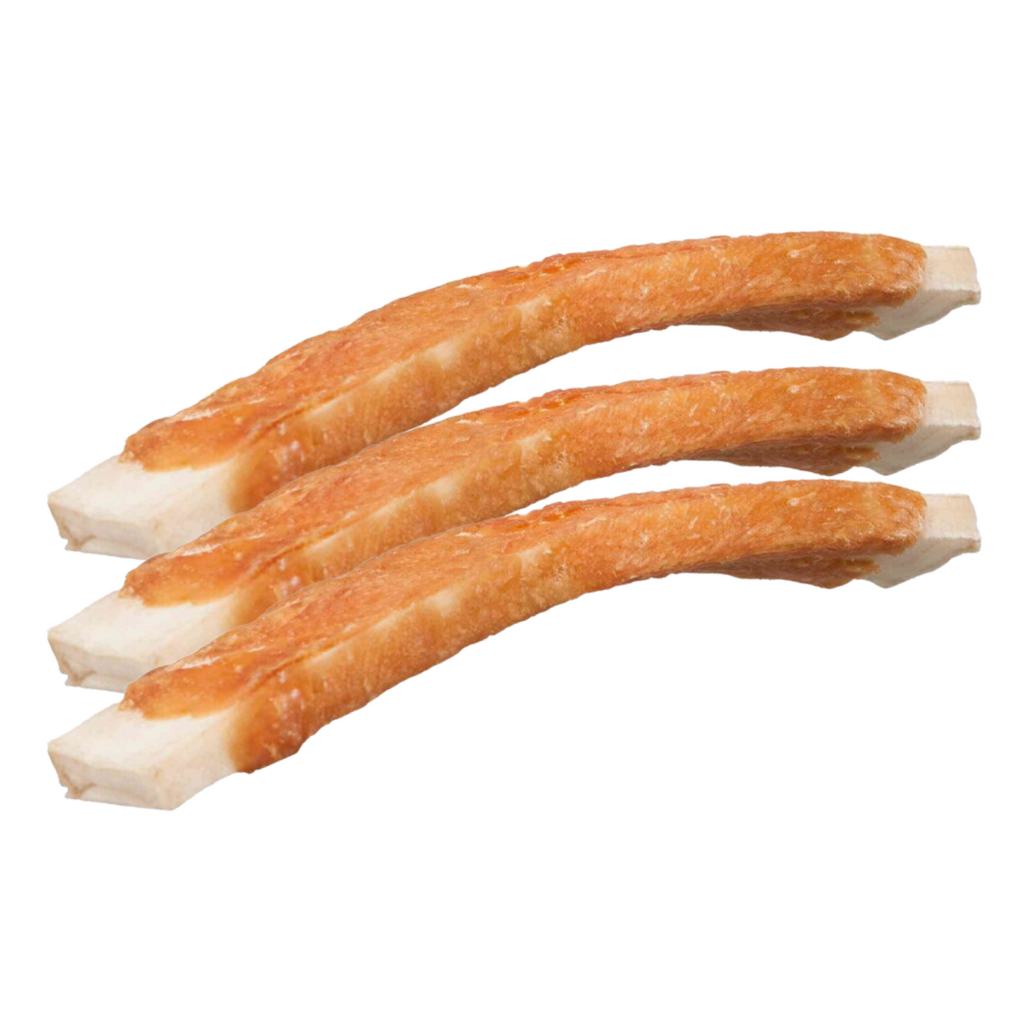 Denta Fun Chicken BBQ Chewing Ribs for dogs, thick rawhide, dental care, gluten-free, 12cm, 3 pcs - Keans Claremorris