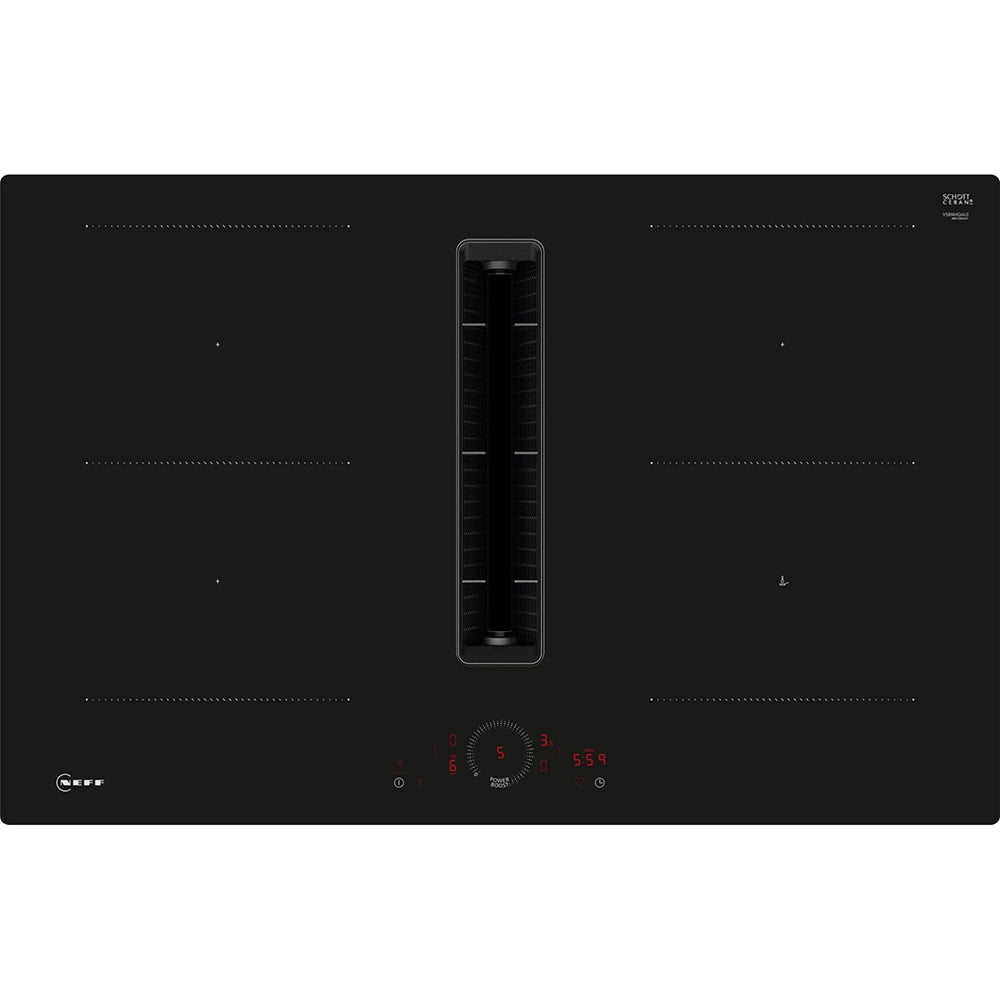 Neff N70 80cm black venting induction hob with combi zones, power boost, quiet motor, and easy-clean filters – Keans