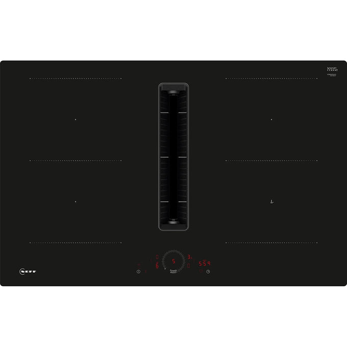 Neff N70 80cm black venting induction hob with combi zones, power boost, quiet motor, and easy-clean filters – Keans