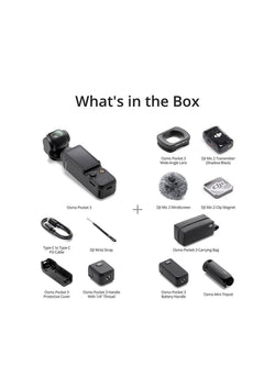 DJI Osmo Pocket 3 Creator Combo handheld 4K camera with accessories, available at Keans Claremorris.