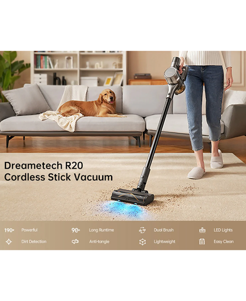Dreame R20 Cordless Stick Vacuum Cleaner, lightweight and powerful, available at Keans Claremorris store.