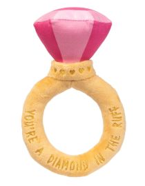 Valentines Day Plush Dog Toy - Diamond in The Ruff Ring - Image 1
