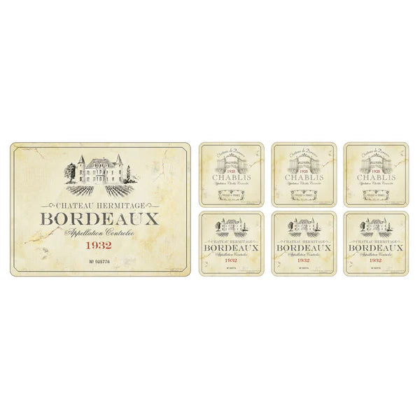 Vin de France Bundle Set Placemats & Coasters Set of 6 Keans Claremorris