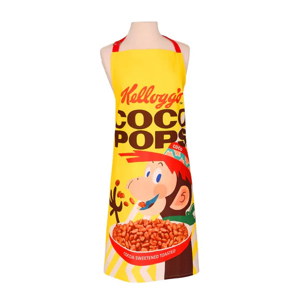 Vintage Kelloggs Coco Pops adult apron with adjustable neck strap and long waist ties, vintage cereal design – Keans