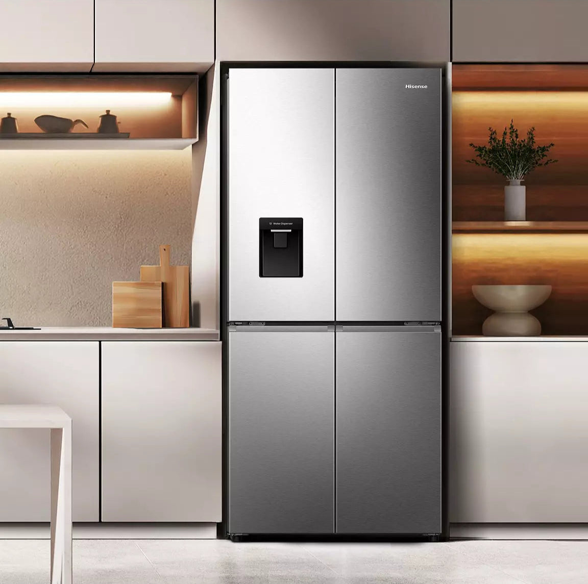 Hisense Freestanding 4 Door Cross Door Non-plumbed Water Dispenser 482L Stainless Steel - Image 3