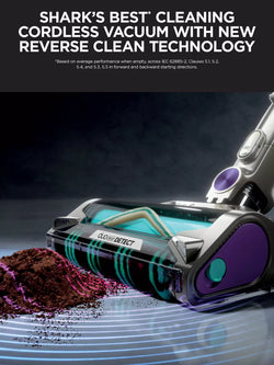 Shark Power Detect & Clean cordless vacuum 2L dock, 70min runtime, lightweight, available at Keans Claremorris