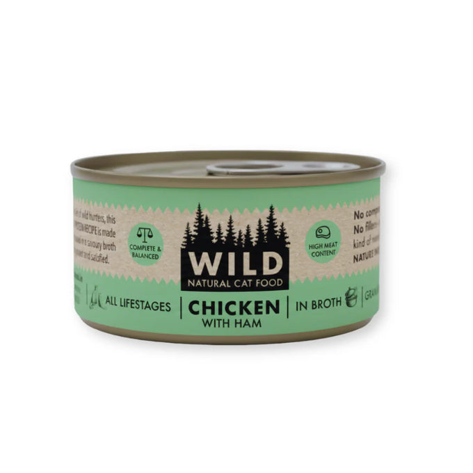 WILD Cat Food Tin - Chicken and Ham 75G Keans Claremorris