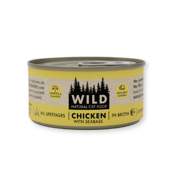 WILD Cat Food Tin - Chicken and Seabass 75G Keans Claremorris