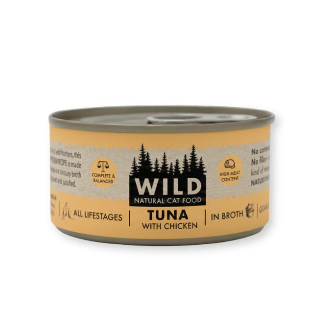 WILD Cat Food Tin - Tuna with Chicken 75G Keans Claremorris