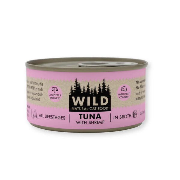 WILD Cat Food Tin - Tuna with Shrimp 75G Keans Claremorris