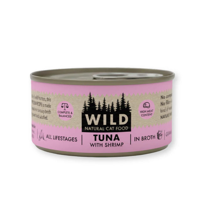 WILD Cat Food Tin - Tuna with Shrimp 75G Keans Claremorris