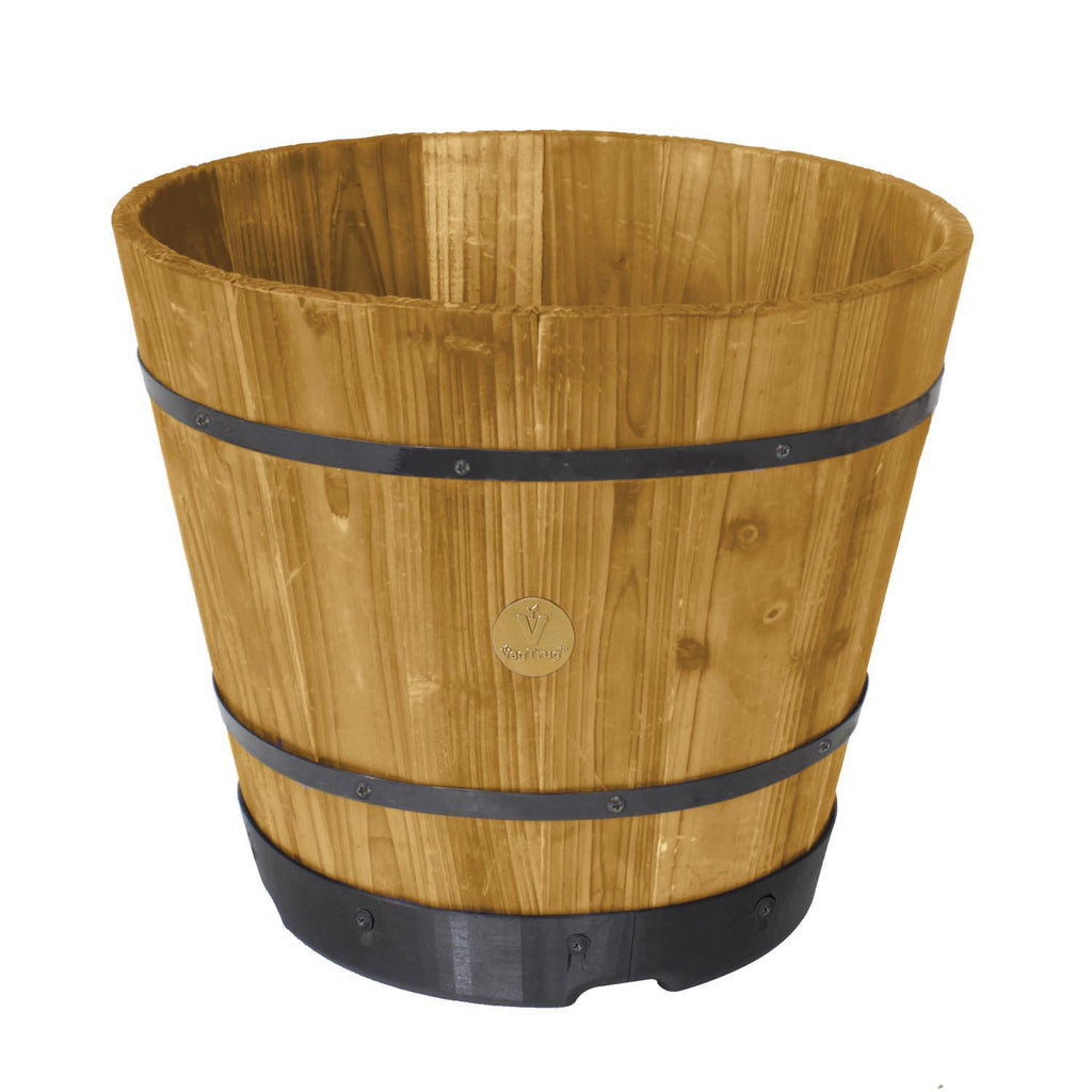 VegTrug Wooden Barrel 46cm – Natural – FSC 100%