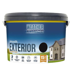 Weatherforce Masonry Paint 10L, durable weather-resistant outdoor paint, rainproof in 1 hour, white or black - Keans