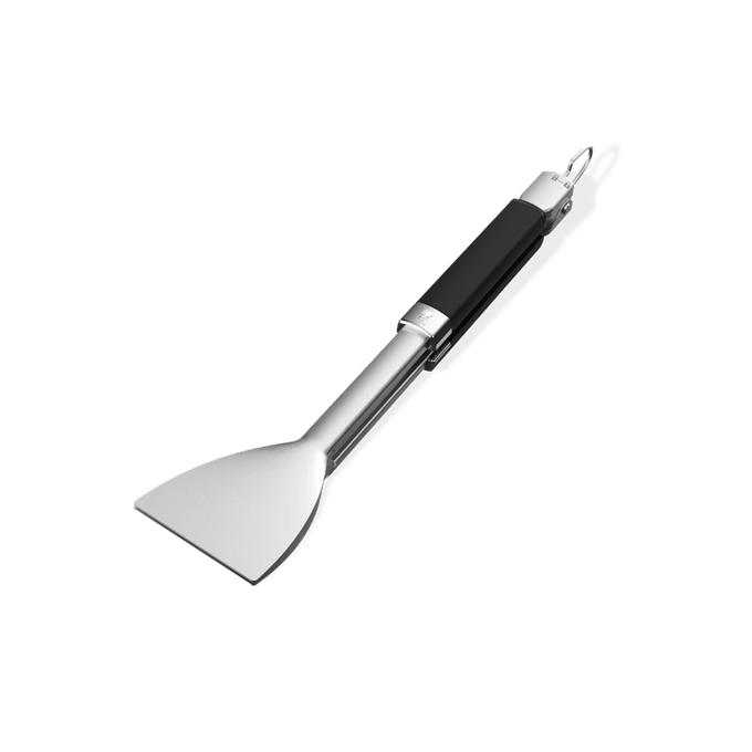 Weber Flat-Grip Tongs, stainless steel BBQ tool with flat grip, long reach, dishwasher safe, available at Kean’s