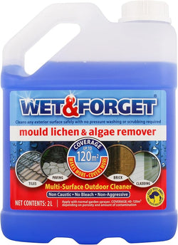 Wet & Forget 2L mould, lichen, and algae remover for outdoor surfaces, safe cleaning without harsh methods – Keans