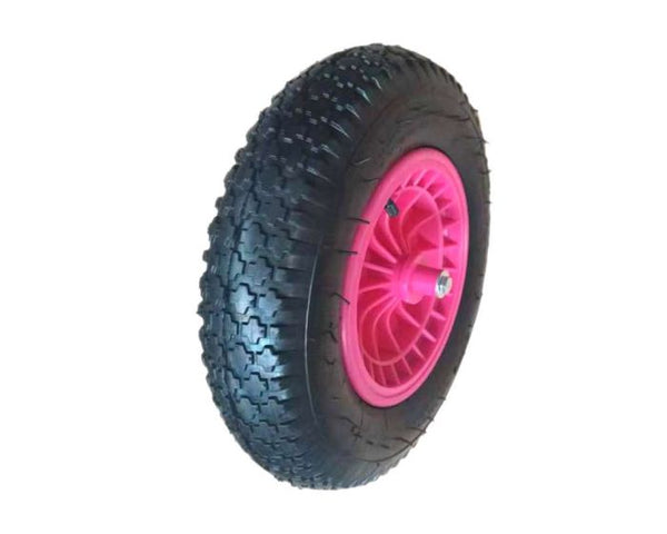 Wheelbarrow 16" Spare Wheel 4-Ply Pink Rim Axle & Bolts Keans Claremorris