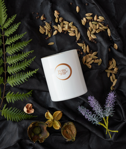 TORC Wild Bergamot & Leather Candle with fresh bergamot and rich leather scent, available at Keans Claremorris.