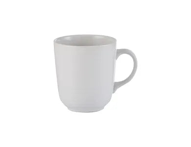 White 400ml William Mason stoneware mug with embossed ripple, microwave and dishwasher safe – Keans Claremorris