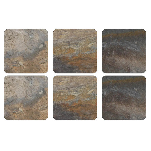 Earth Slate Coaster Set 6