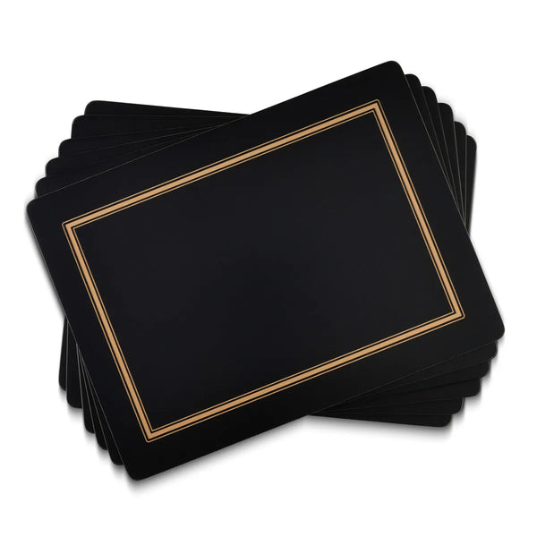 Black Classic Placemats S/6