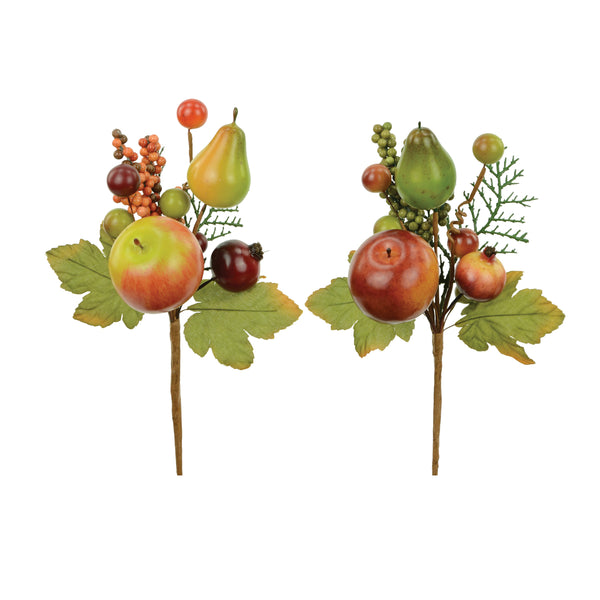 Autumn Fruit Pick 24cm, 2 assorted designs, sold singly, decorative fruit pick by Keans Claremorris