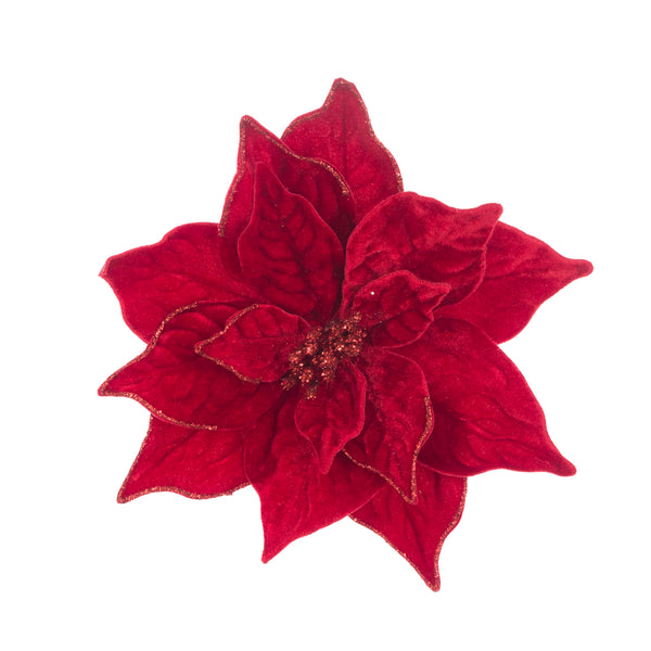 Velvet Luxe Poinsettia Clip – 23cm