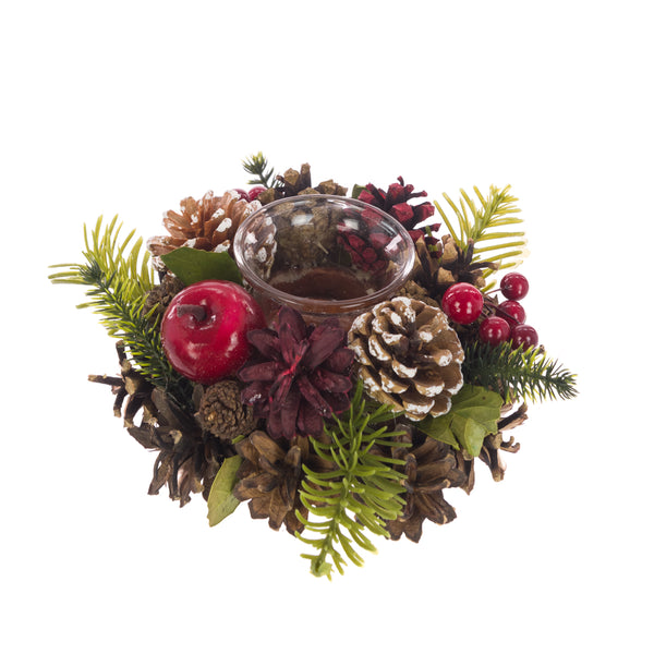 Apple Pine Cone  Candle Holder single