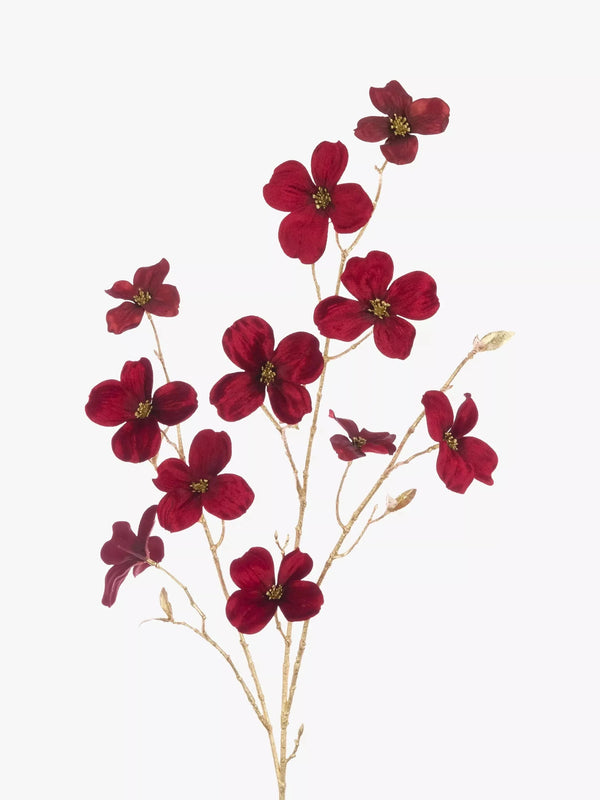 Velvet Dogwood Spray  102cm