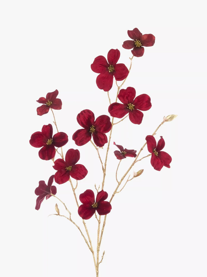 Velvet Dogwood Spray  102cm - Image 1