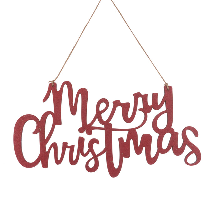 Wooden Red Merry Christmas Sign 30cm festive holiday decor by Keans Claremorris