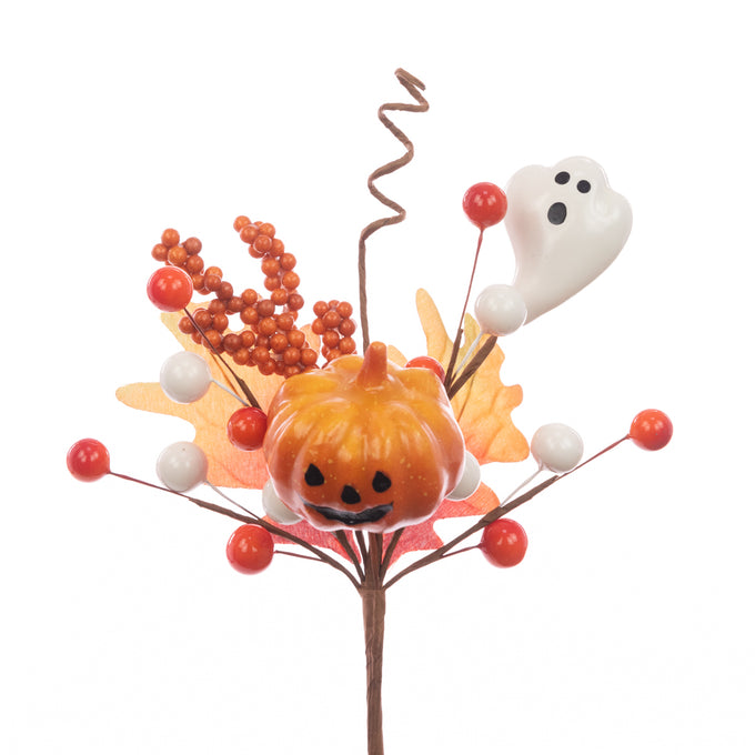 Halloween Pumpkin Ghost Pick - Image 1