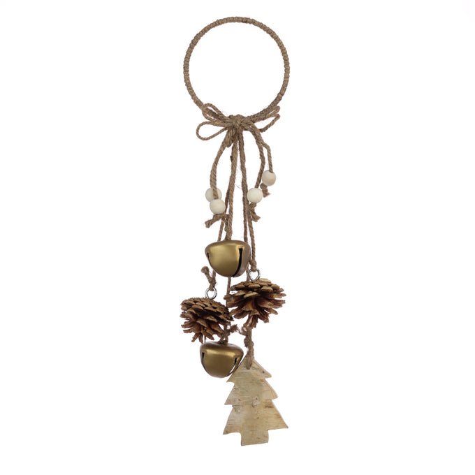 Bells & Pinecone Hanger – 40cm - Image 1