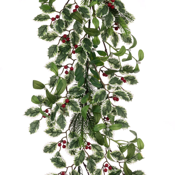 Holly & Mistletoe Garland – 180cm