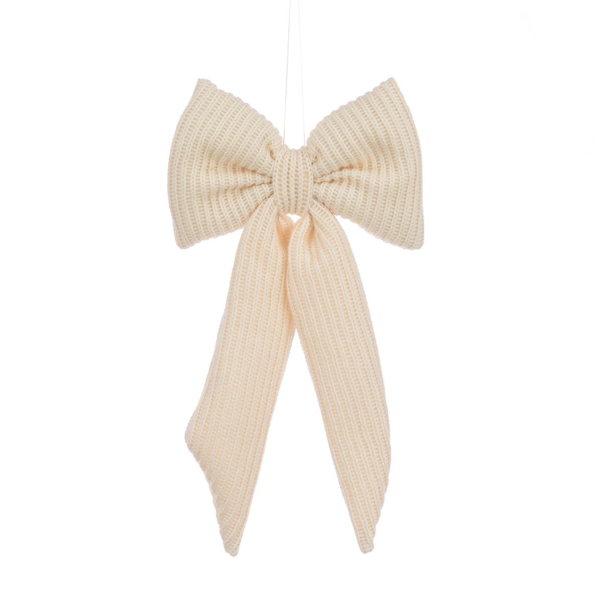 Knitted Cream Bow 29cm - Image 1