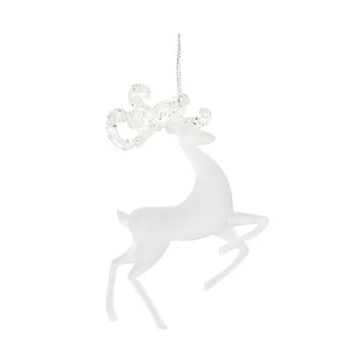 Reindeer Hanging Ornament 2 assorted Frosted