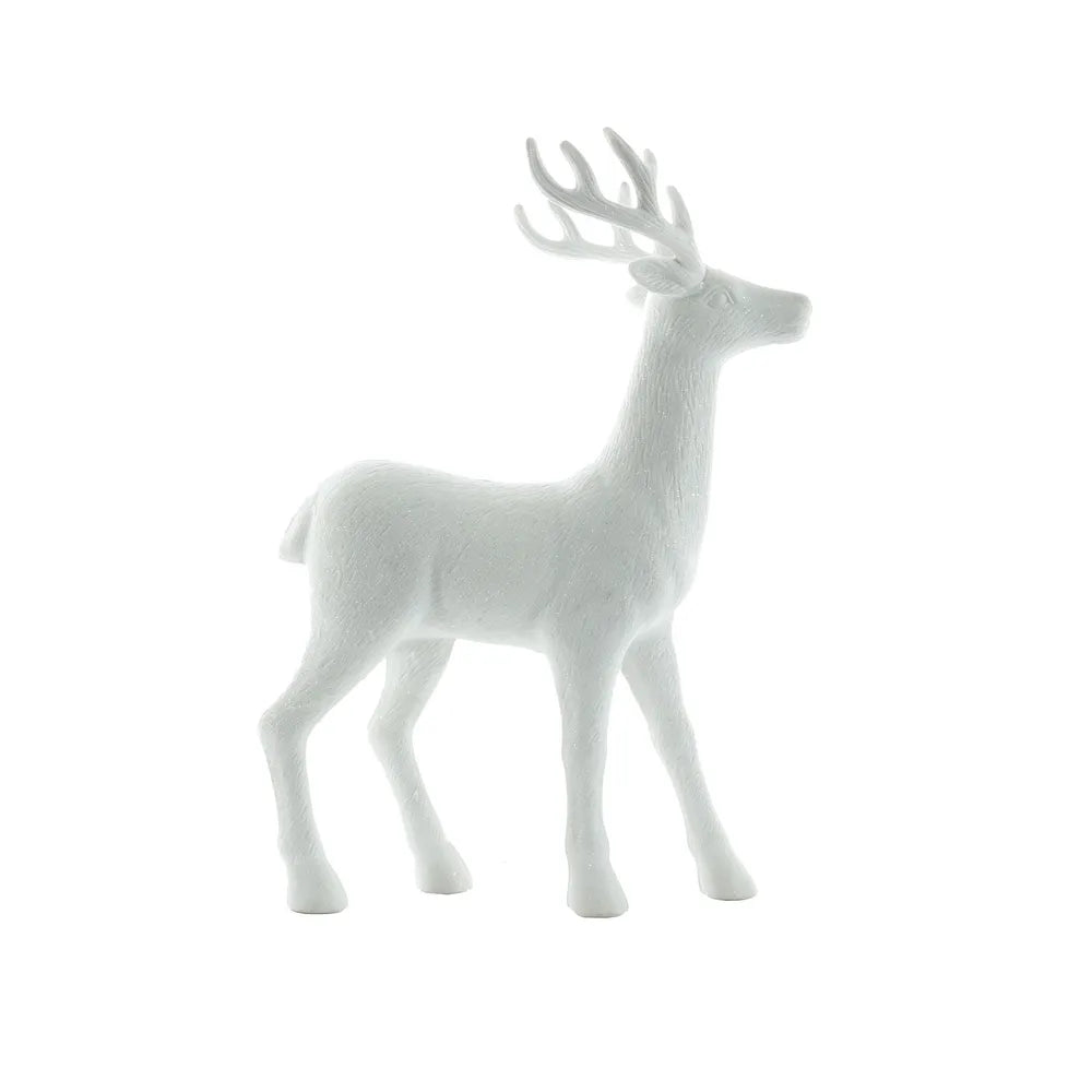 Glitter Standing Reindeer - White - 45cm - Image 1