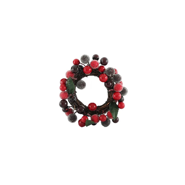 Candle Ring Red Berries - 11cm