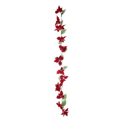 Poinsettia Garland - Red - 180cm