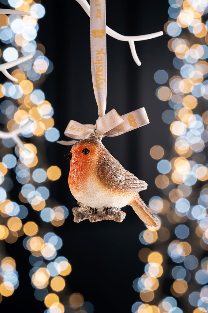 Christmas Glitter Robin - Hanging Ornament - Image 2