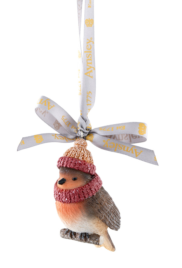 Aynsley Woolly Hat Robin Hanging Ornament