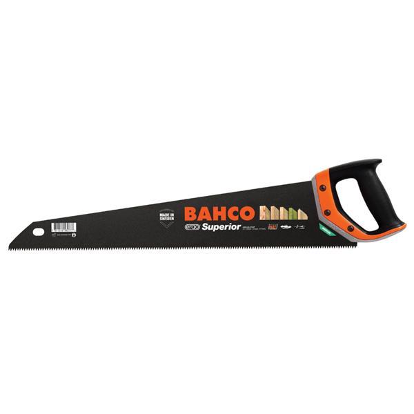 Bahco 22in Handsaw with ergonomic rubber handle, hardpoint teeth for smooth cutting, ideal for chipboard and plastics –