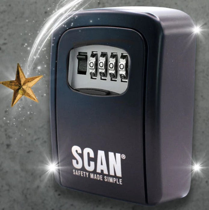 Security Key Safe with resettable 4-wheel combo, weather-resistant aluminum body, dust cover, wall mount – Keans Claremorris