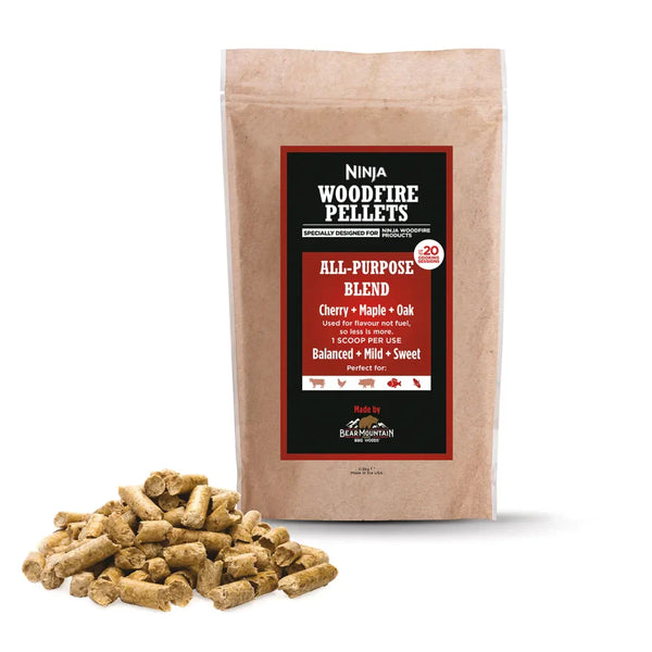 Ninja Woodfire Pellets All-Purpose Blend 2lb, cherry maple oak hardwood, mild sweet smoke for fish & veggies, Keans