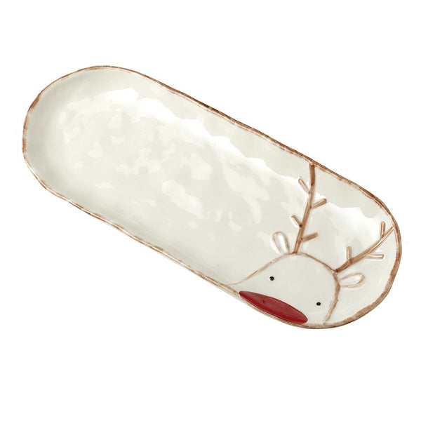Red Nose Reindeer Oval Plate