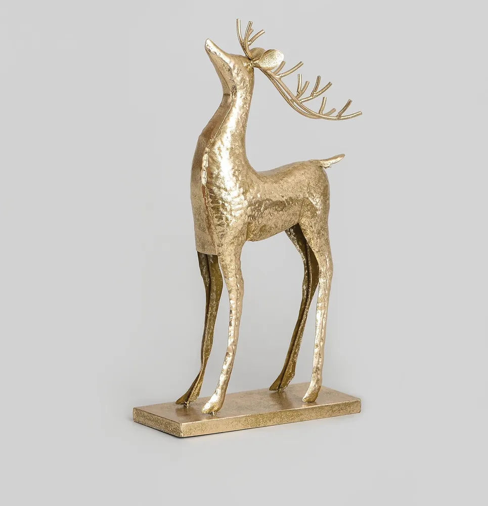 Metal Reindeer Ornament – Gold 49cm - Image 1